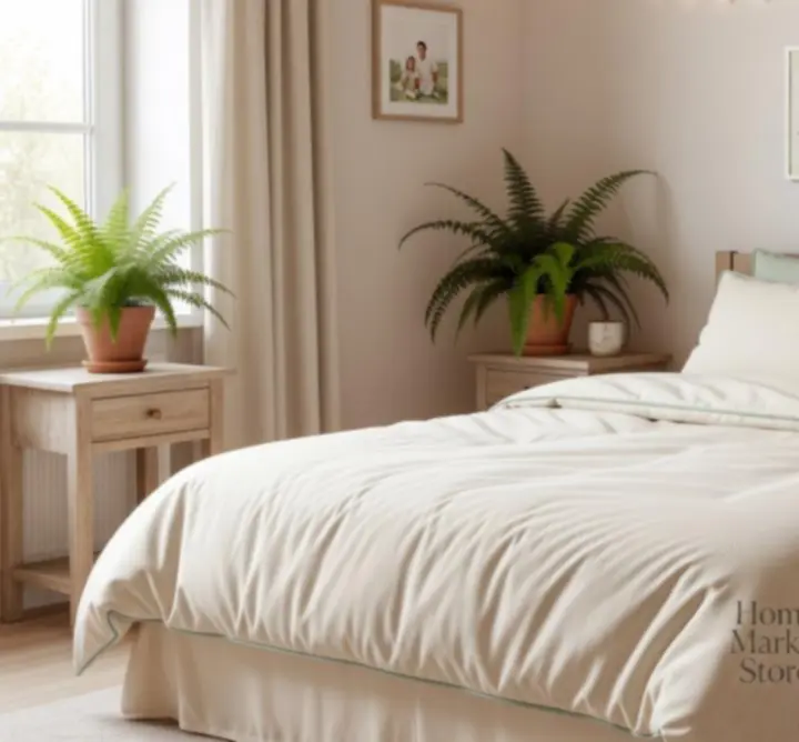 Sypialnia klienta z tekstyliami i dekoracjami Home Market Store